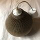 Pendant light with dark beige braided wire vintage 70s