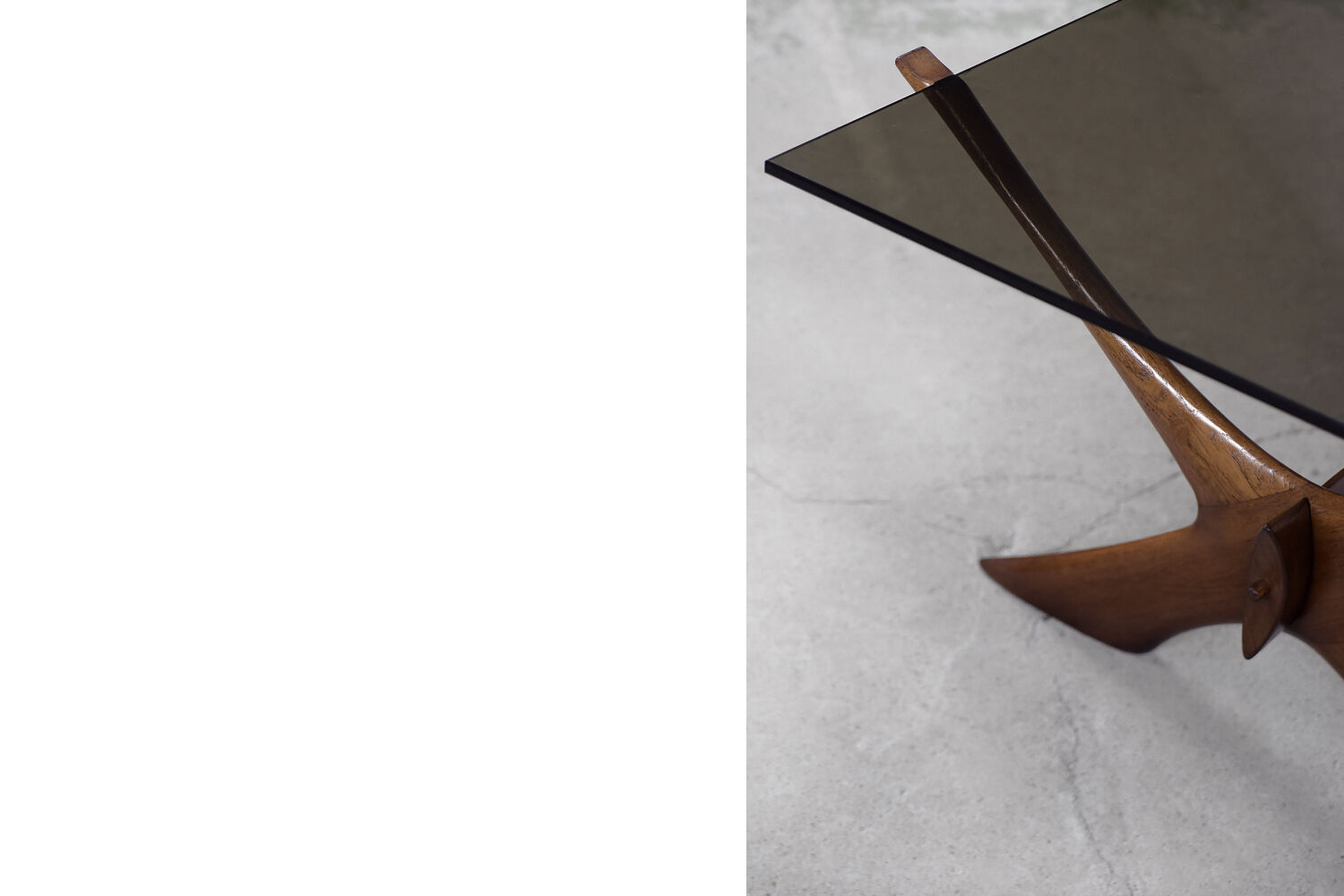 Mid-century scandinavian walnut condor coffee table by fredrik schriever-abeln for örebro glass, 196