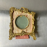 Metal gold colored picture frame brass