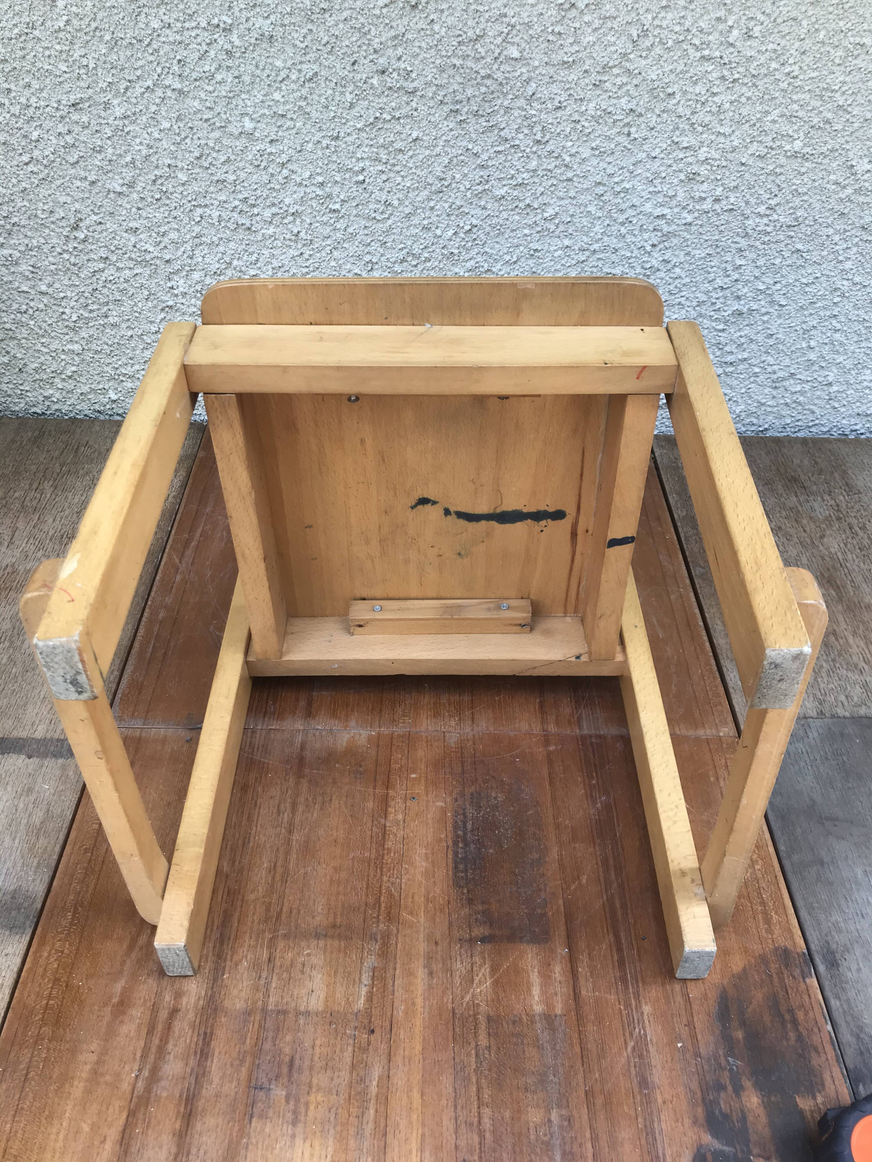 Old vintage wood child chair