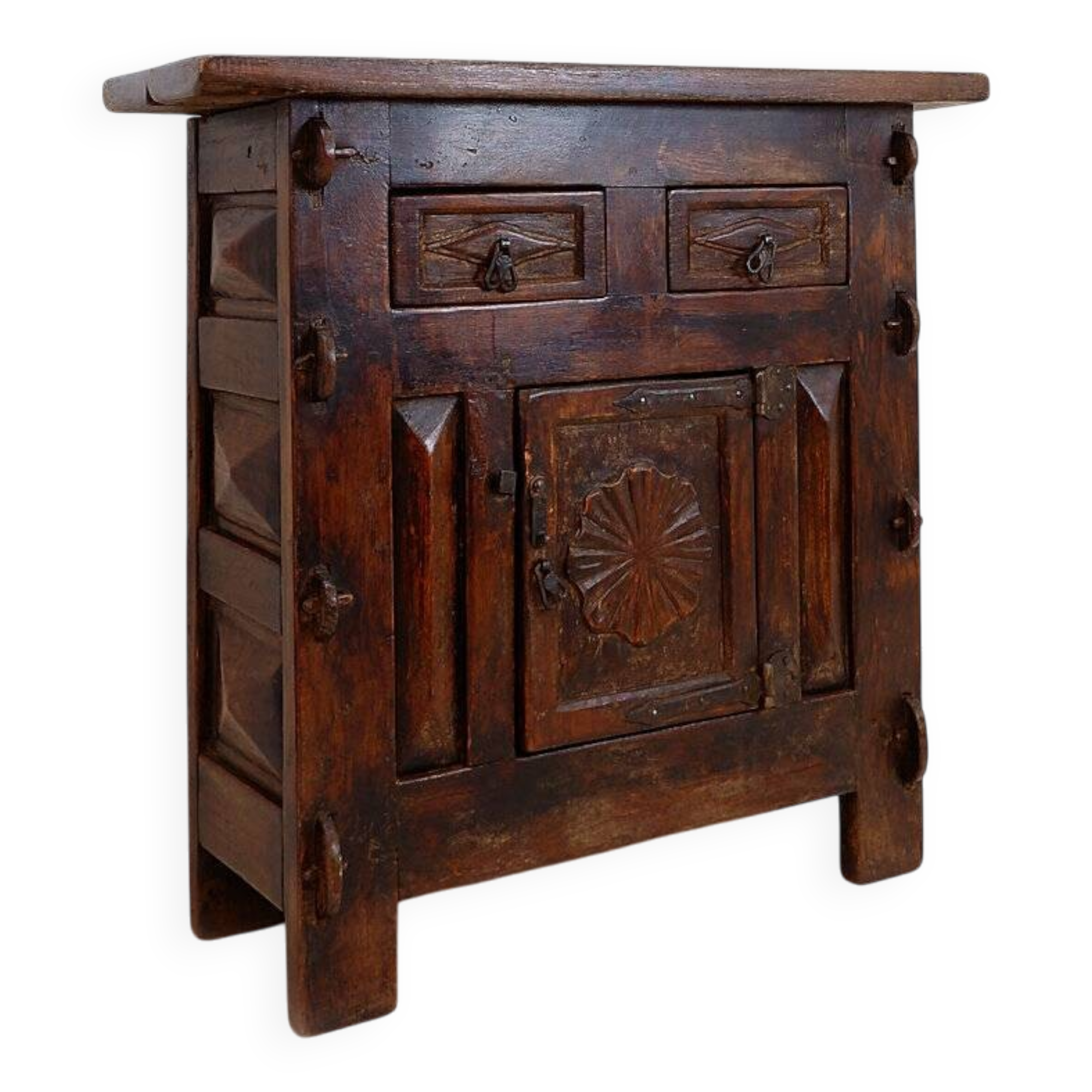 20th Century Spanish Rustic Sideboard - 2 Drawers