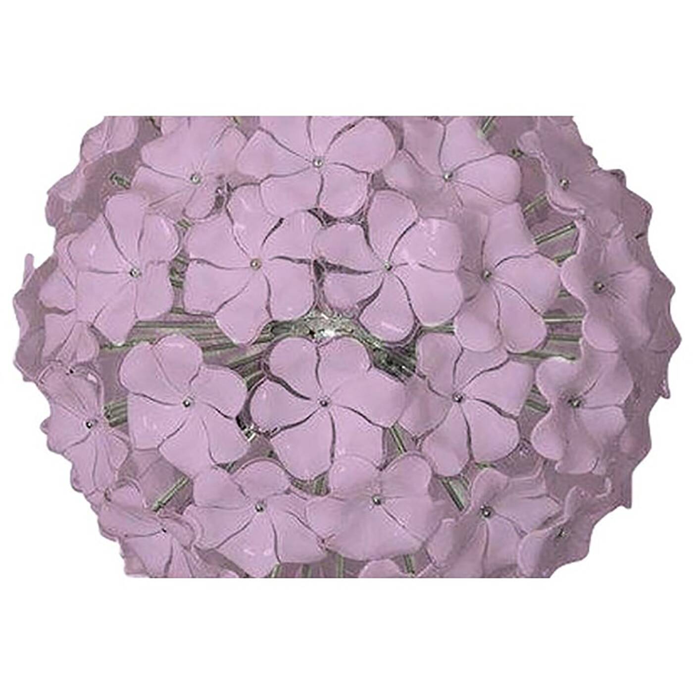 Modern Venetian Pink Flowers Glass Sputnik Chandelier