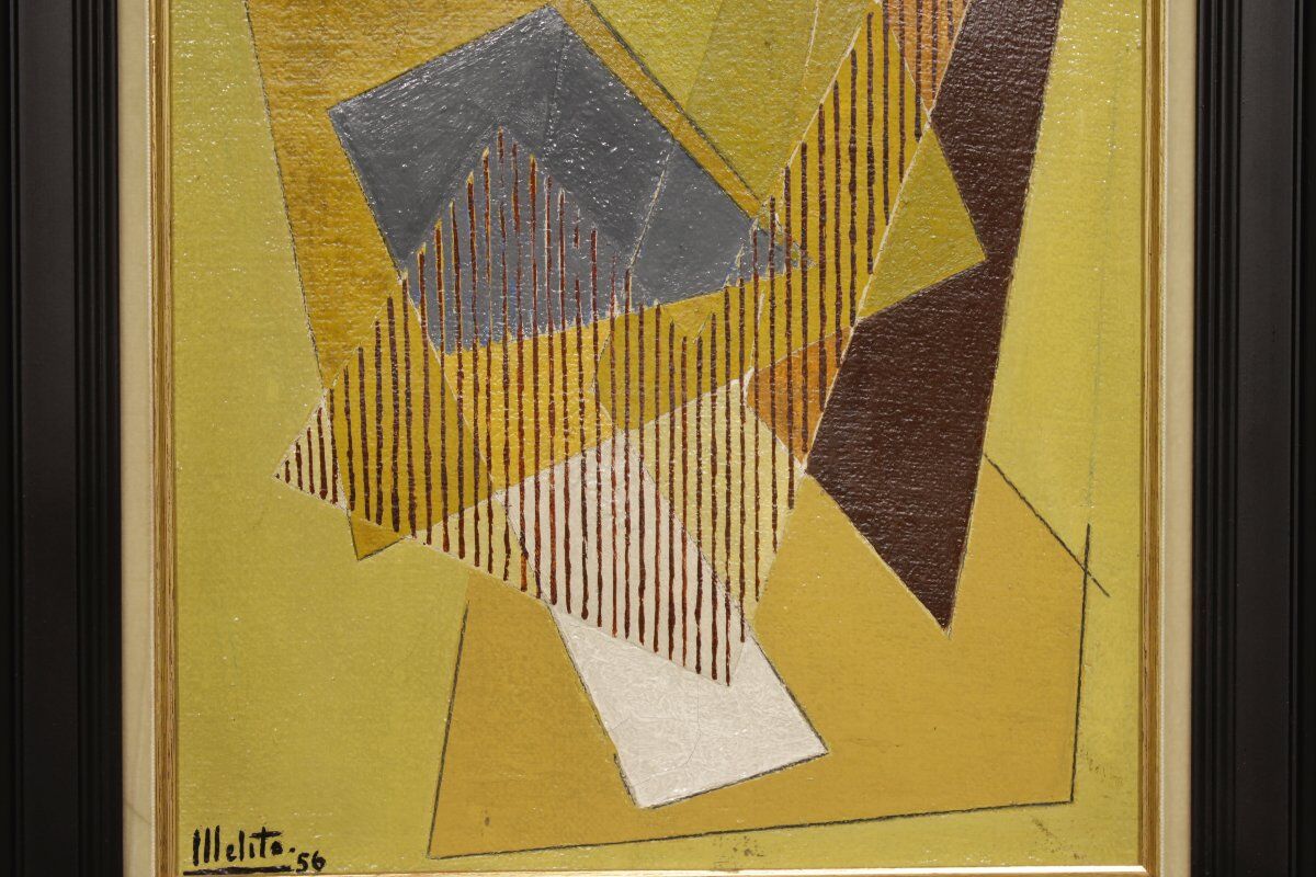 Geometric abstraction by Maurice Miot signed Melito.