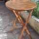 Oval teak wooden folding boat table 1970 Wooden side table sold individually