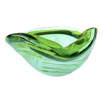 Ashtray / pocket tray Murano F.lli Toso “Chambord” green, 1960s