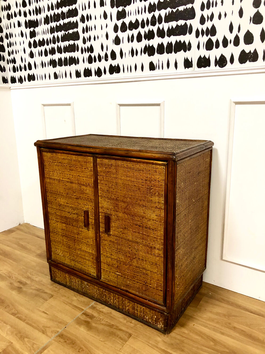 Vintage rattan sideboard