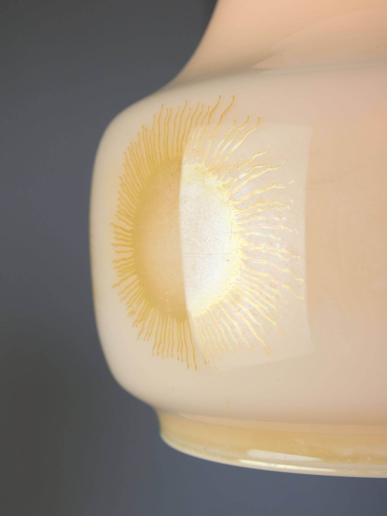 Mid-Century Italian Opaline and Brass Pendant Lamp