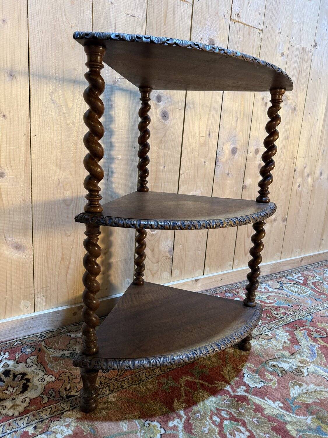 Small corner shelf in walnut