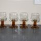 Vintage 70s glasses with amber block feet
