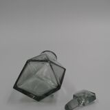 3 smoked art deco bottles
