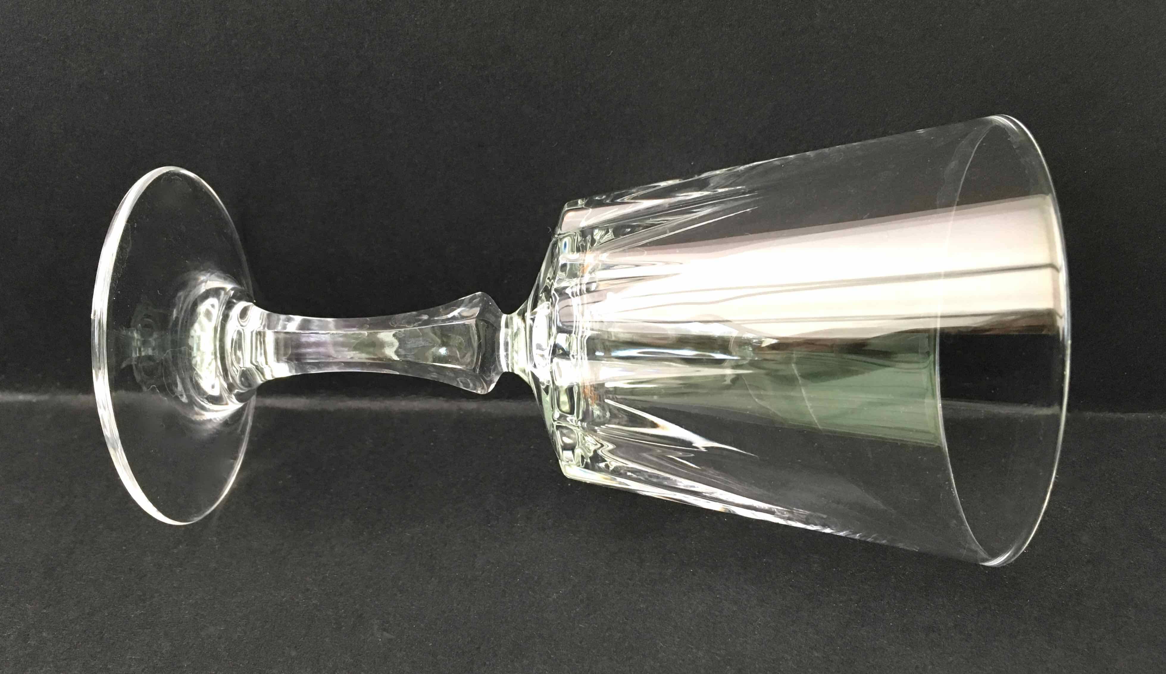 Set of 12 cut crystal wine glasses
