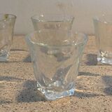 Set of 6 small glasses with brandy