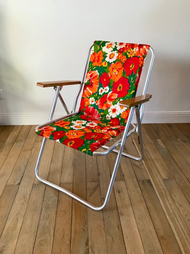 Paire de chaises de camping à fleurs vitaminées 70