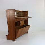 Bar à cocktails design danois vintage en bois de teck par Johannes Andersen