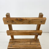 Vintage Wooden Dining Set of Bench & 3 Chairs