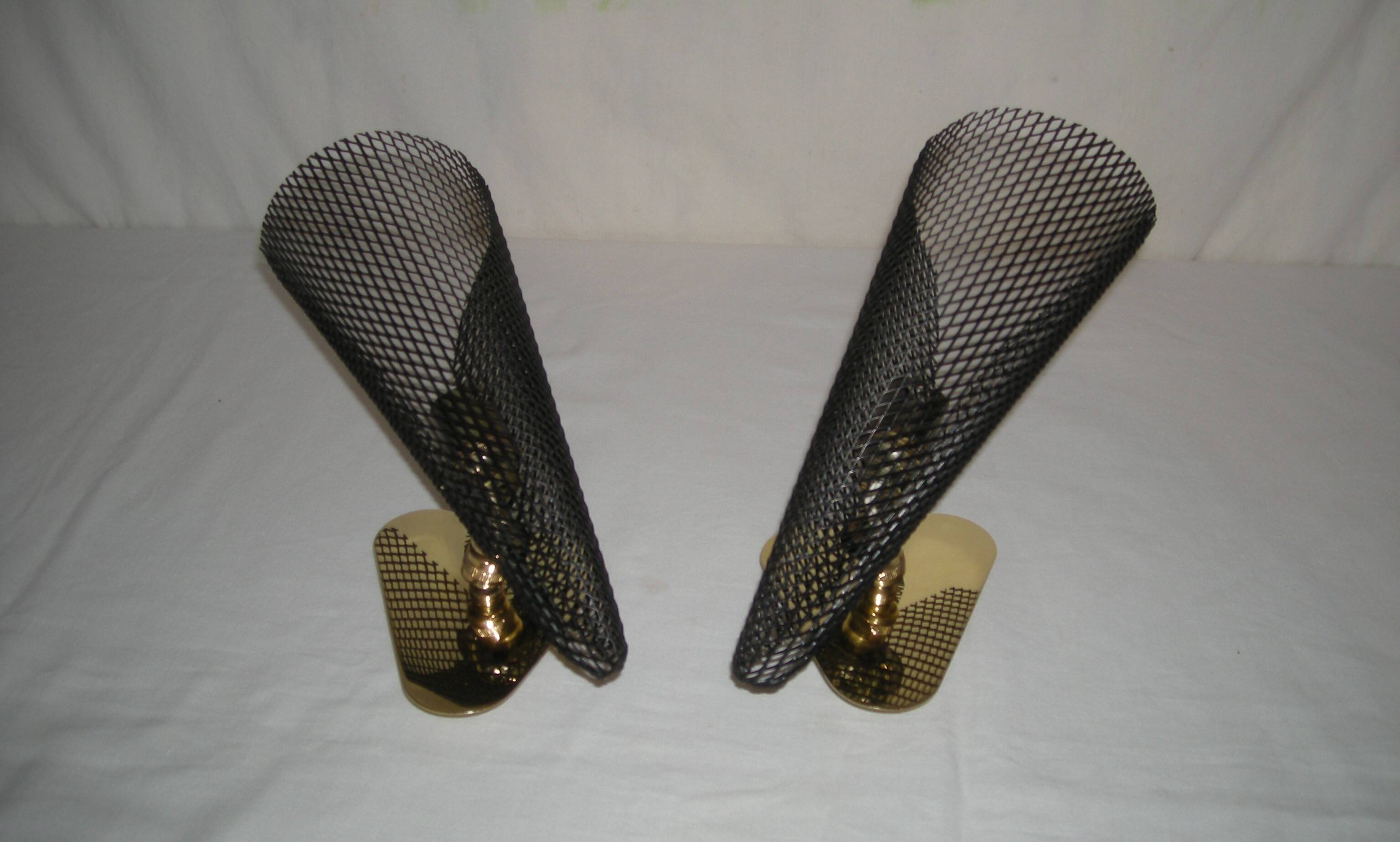 Pair of conical wall lights from the 50s