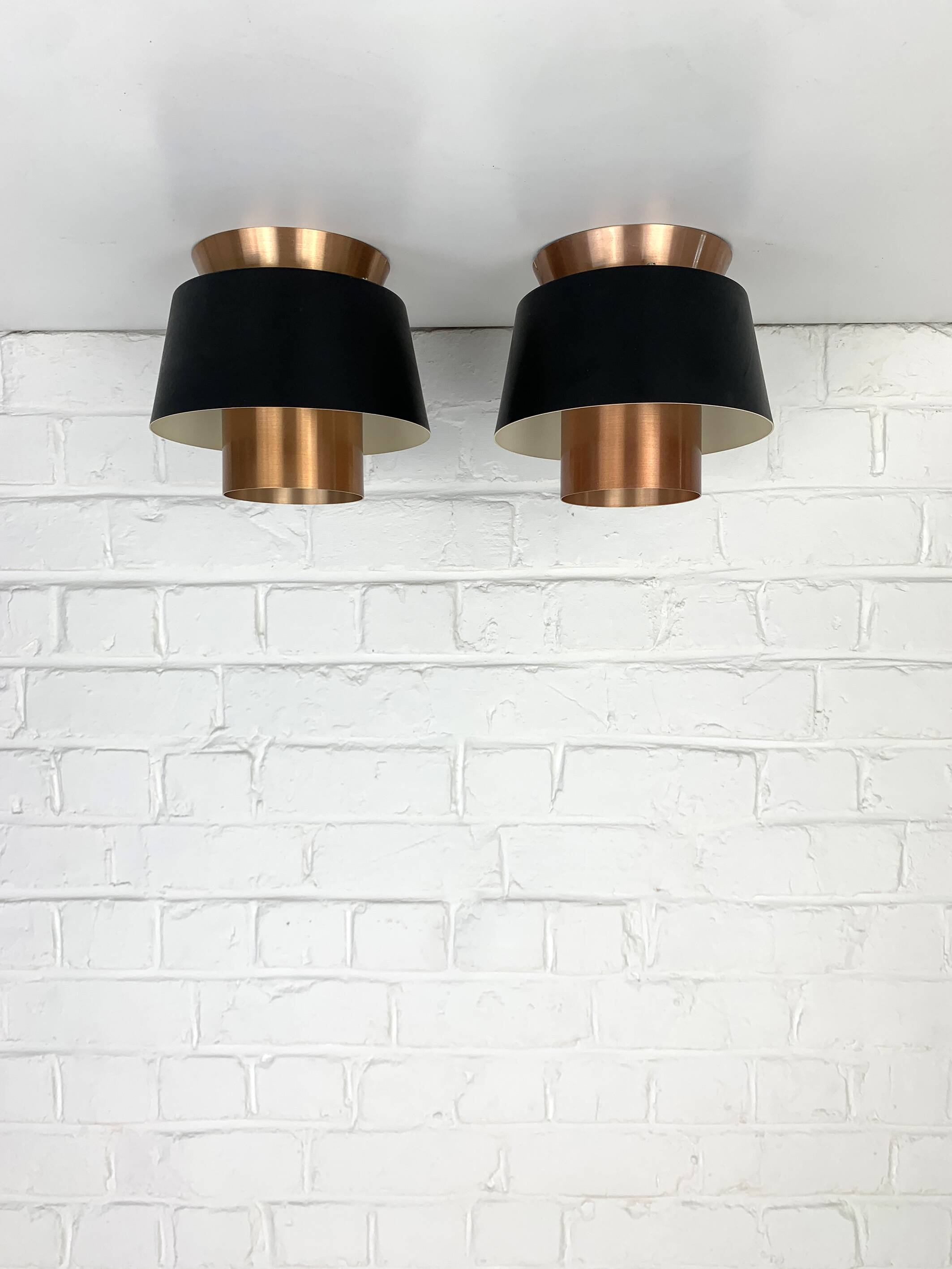 Pair of Tivoli Jørn Utzon ceiling lights for Nordisk Solar Denmark, 1950-60s