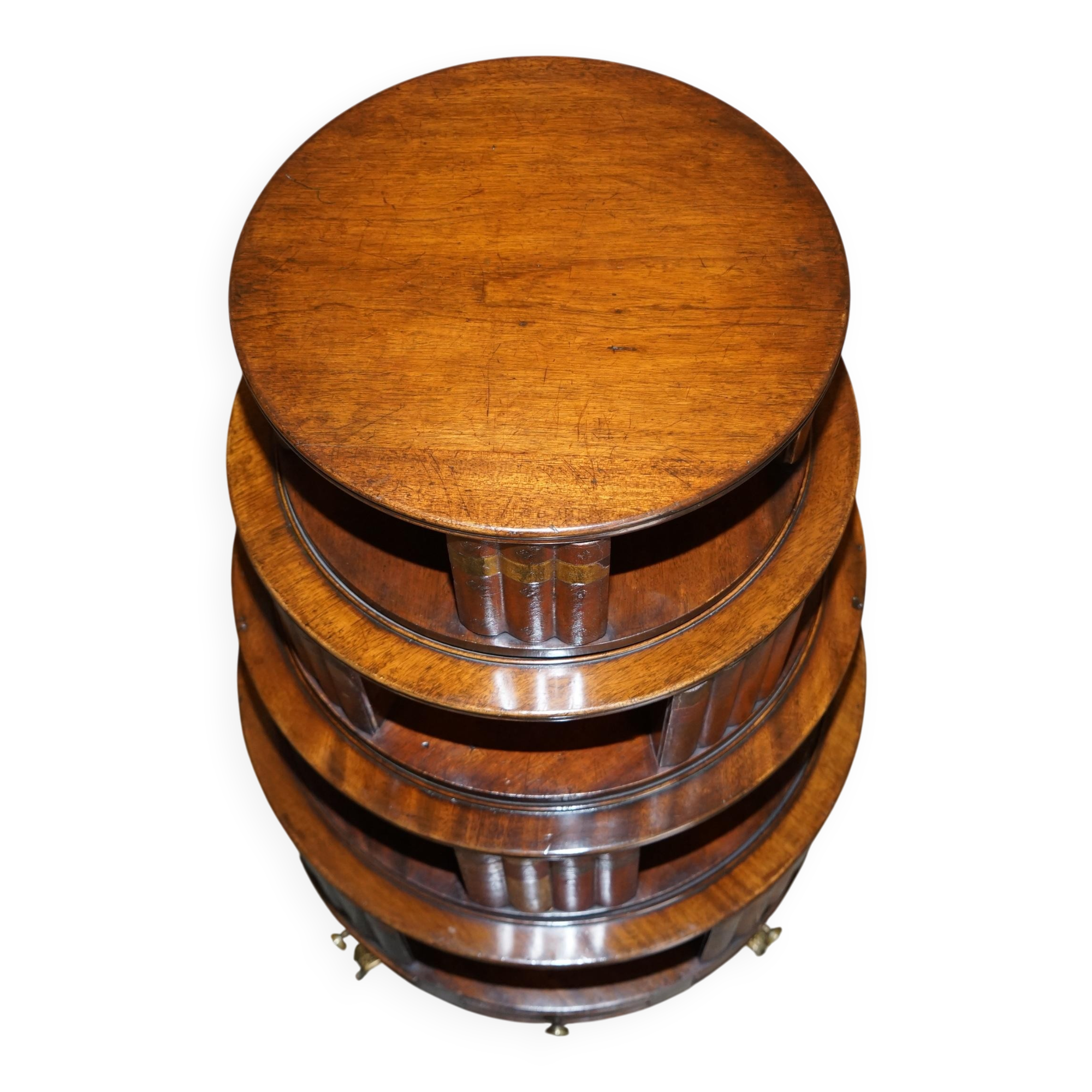 Restored hardwood revolving library circa 1810 Regency