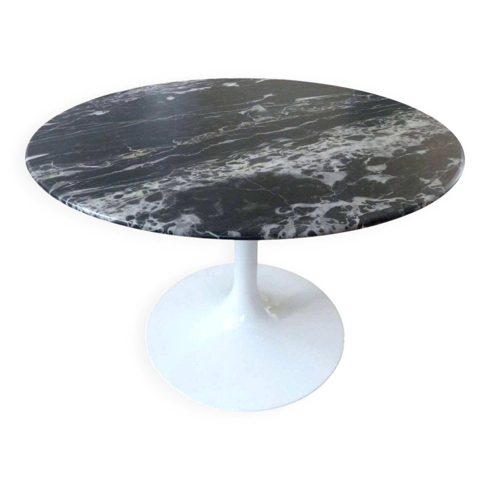 Saarinen Gueridon Side Table Portoro Marble Silver Knoll Eero Saarinen