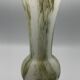 Vase in white opaline blown glass and green, yellow, blue polychrome shades