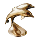 Duo of brass dolphins
