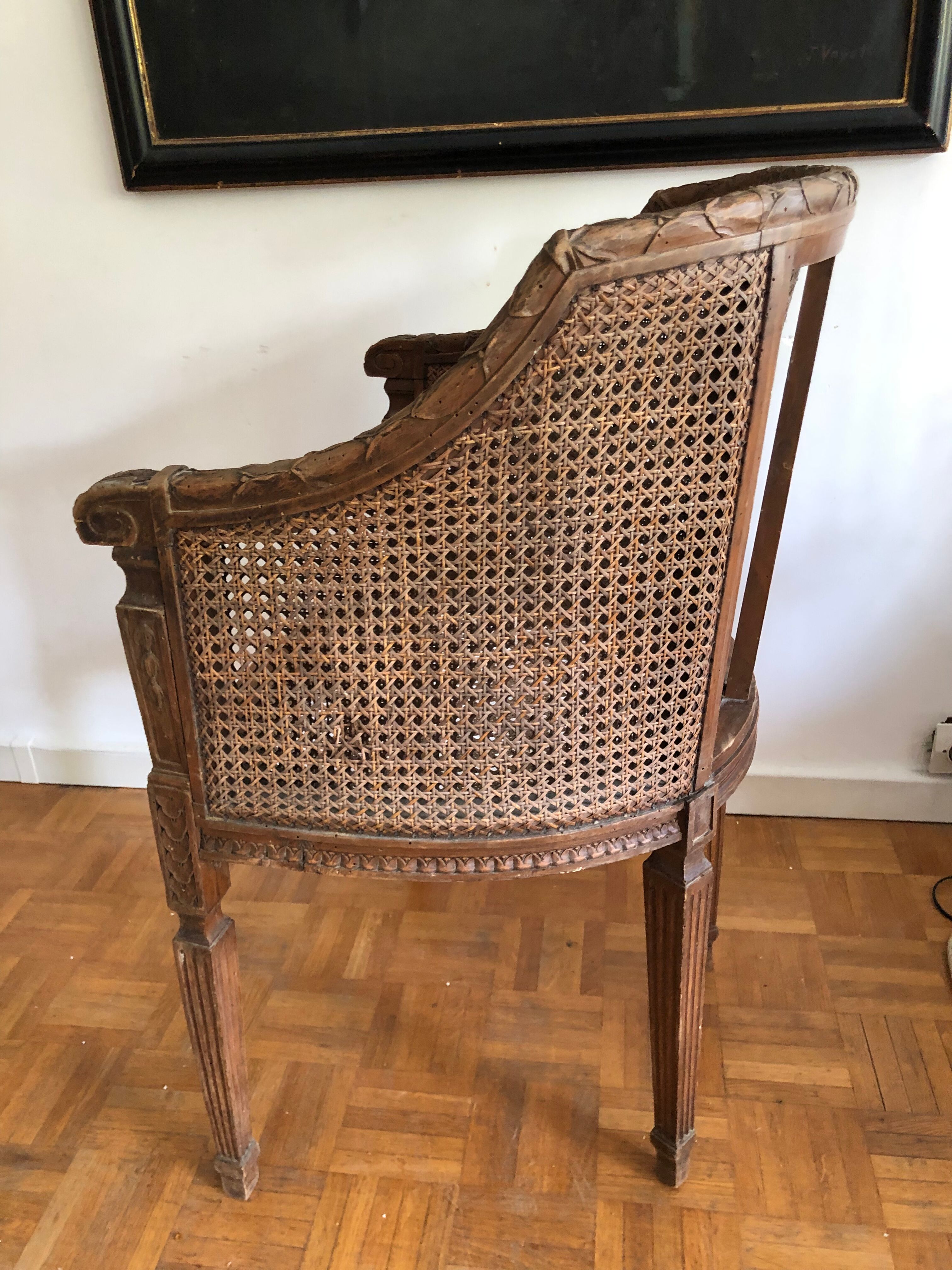 Louis XVI canned armchair