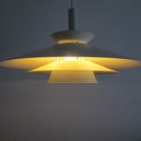 Danish Mid-century vintage pendant light, off-white, classic lines, glare free, PH-style