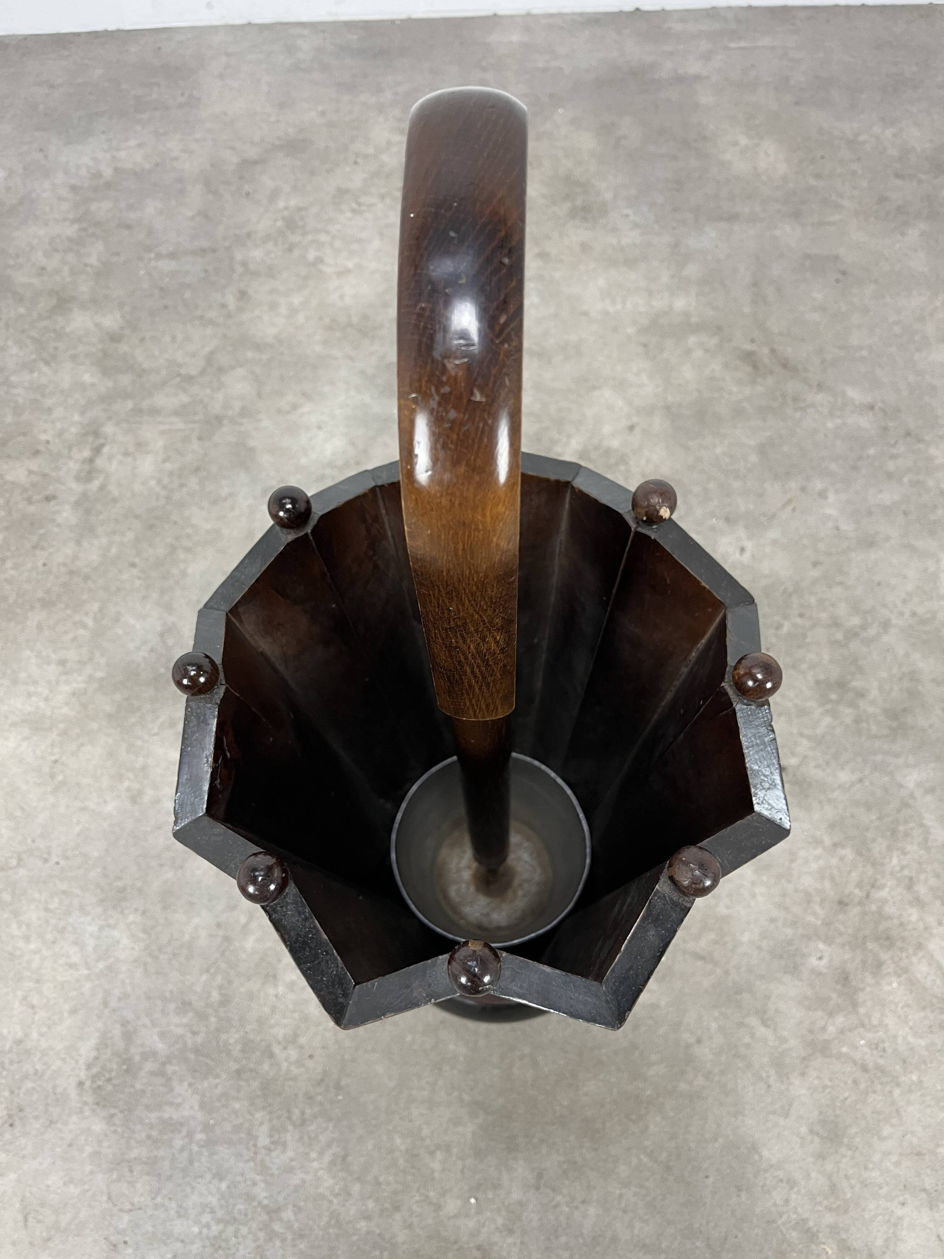 Art Deco wooden umbrella stand