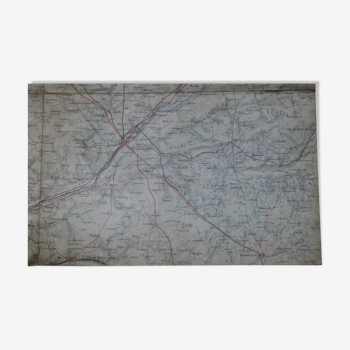 Old map Tours, Blois, Orleans, Le Mans
