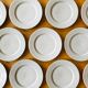 11 Assiettes à dessert en grès moucheté vintage