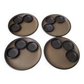 4 assiettes à fondue Arts Céram