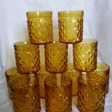 Pernod glasses with pineapple diamond tip decoration
