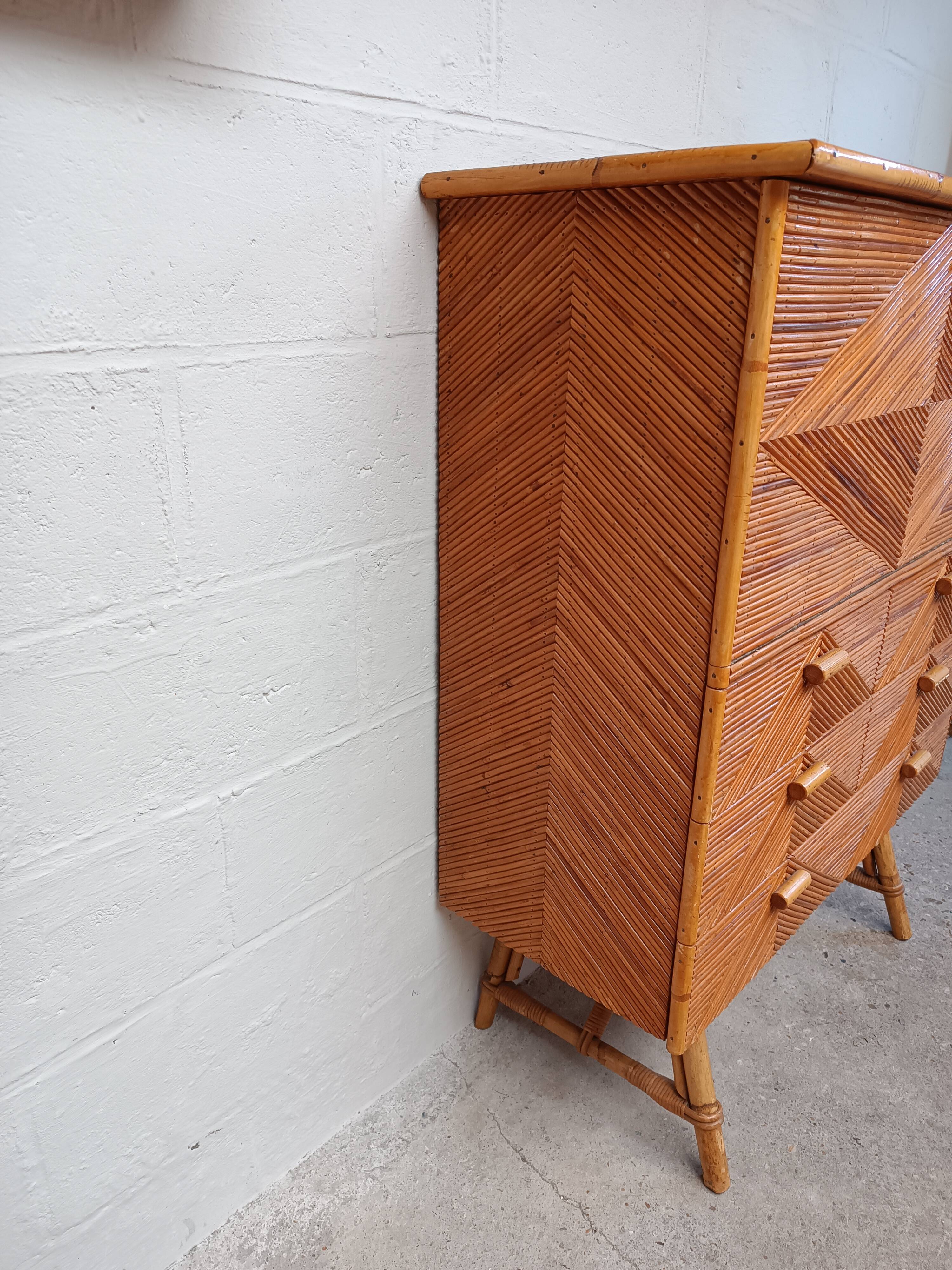 Bamboo and rattan secretary 50s / 60s