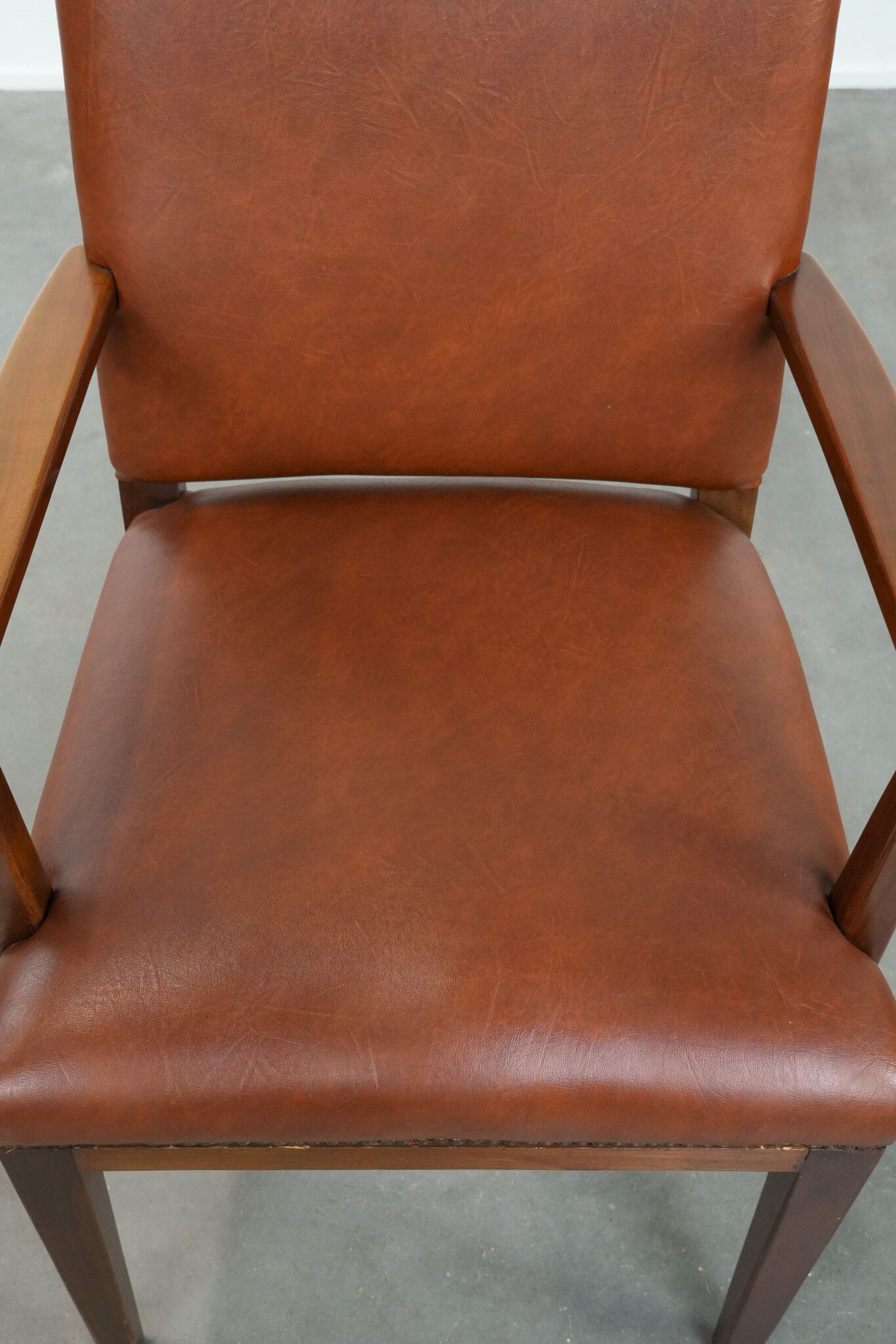 Vintage Scandinavian wooden and cowhide side/desk/chair from the 60s/70s