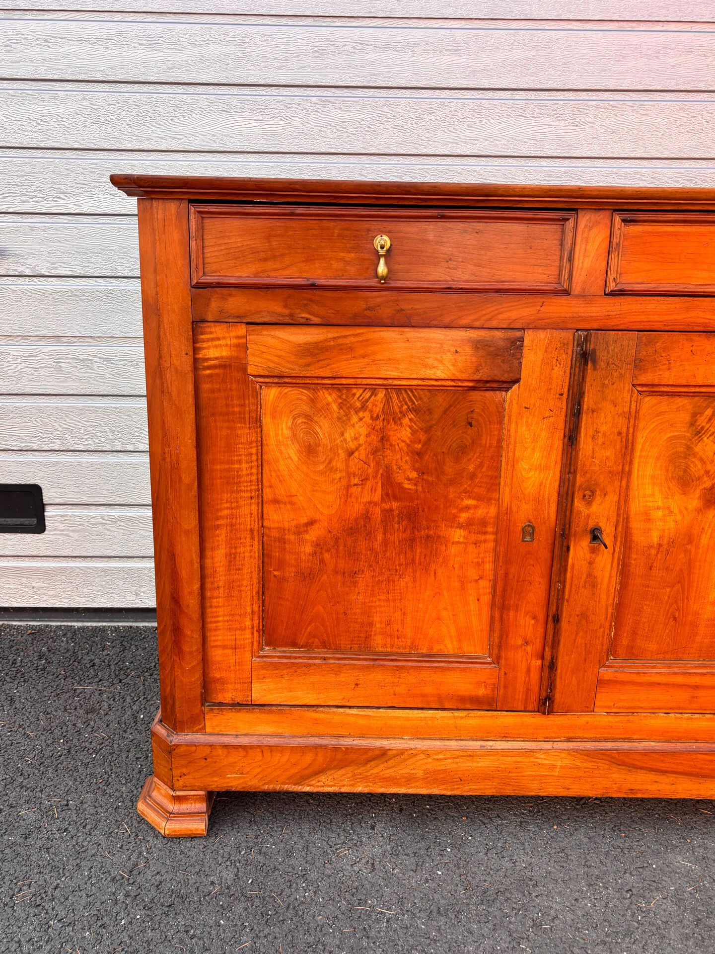 Antique solid wood sideboard – Louis-Philippe style, 2 doors & 2 drawers