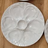 6 oyster plates in Pillivuyt porcelain