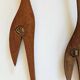Pair of Midcentury Rare Teak Wall Sculptures of Birds Herons, Denmark, 1960