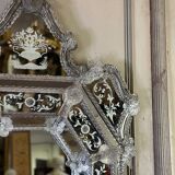 Important miroir vénitien en verre de Murano incolore, vers 1880