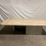 Travertine stone coffee table