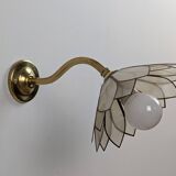 Paire appliques fleurs en nacre