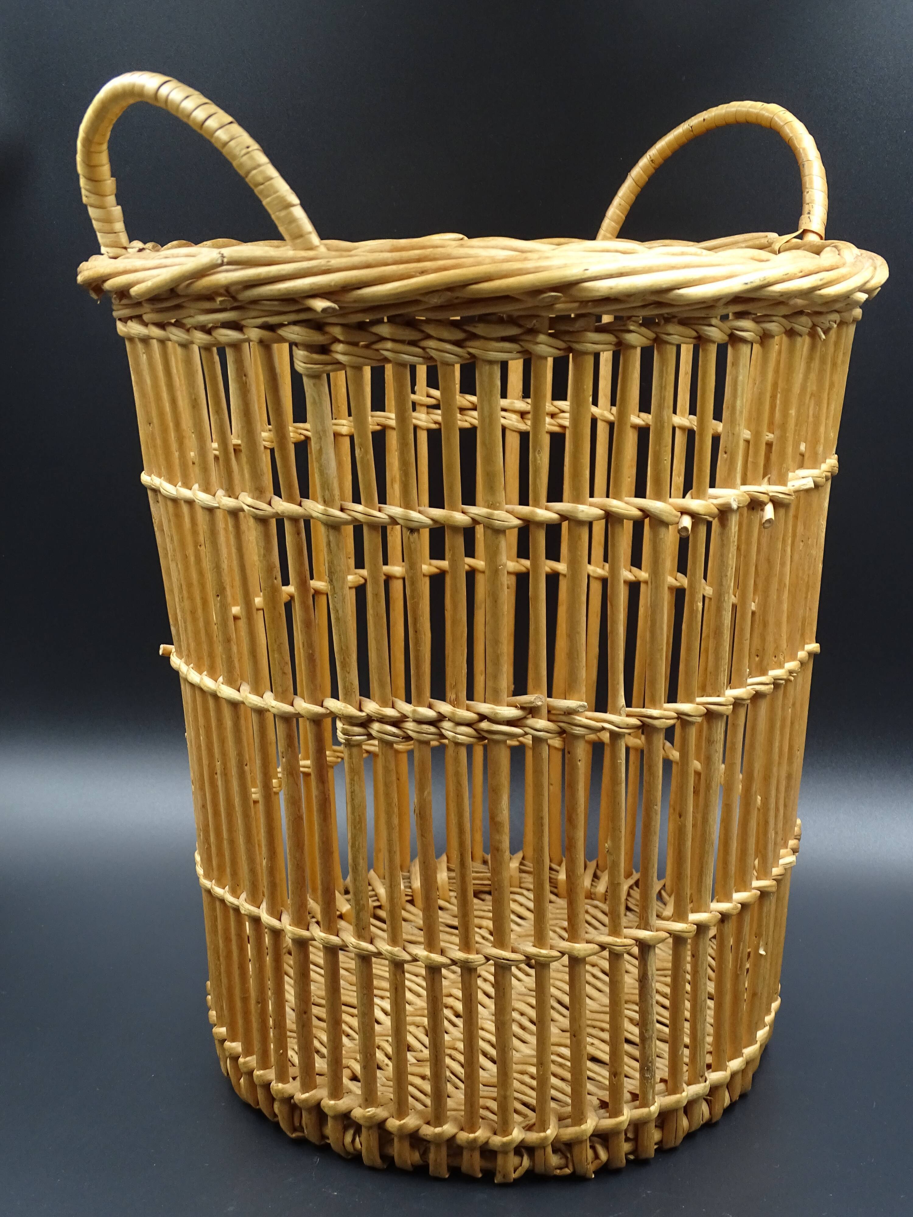 Wicker wastepaper basket