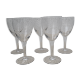 5 chiseled glass stems 1950