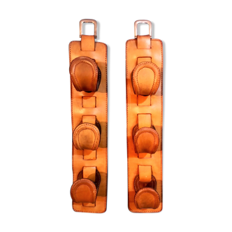 Patères murales cuir 1960