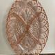 Art Deco pink molded glass aperitif serving dish