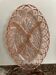 Plat serviteur apéritif en verre moulé rose art déco