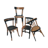 Set of 4 mismatched bistro chairs
