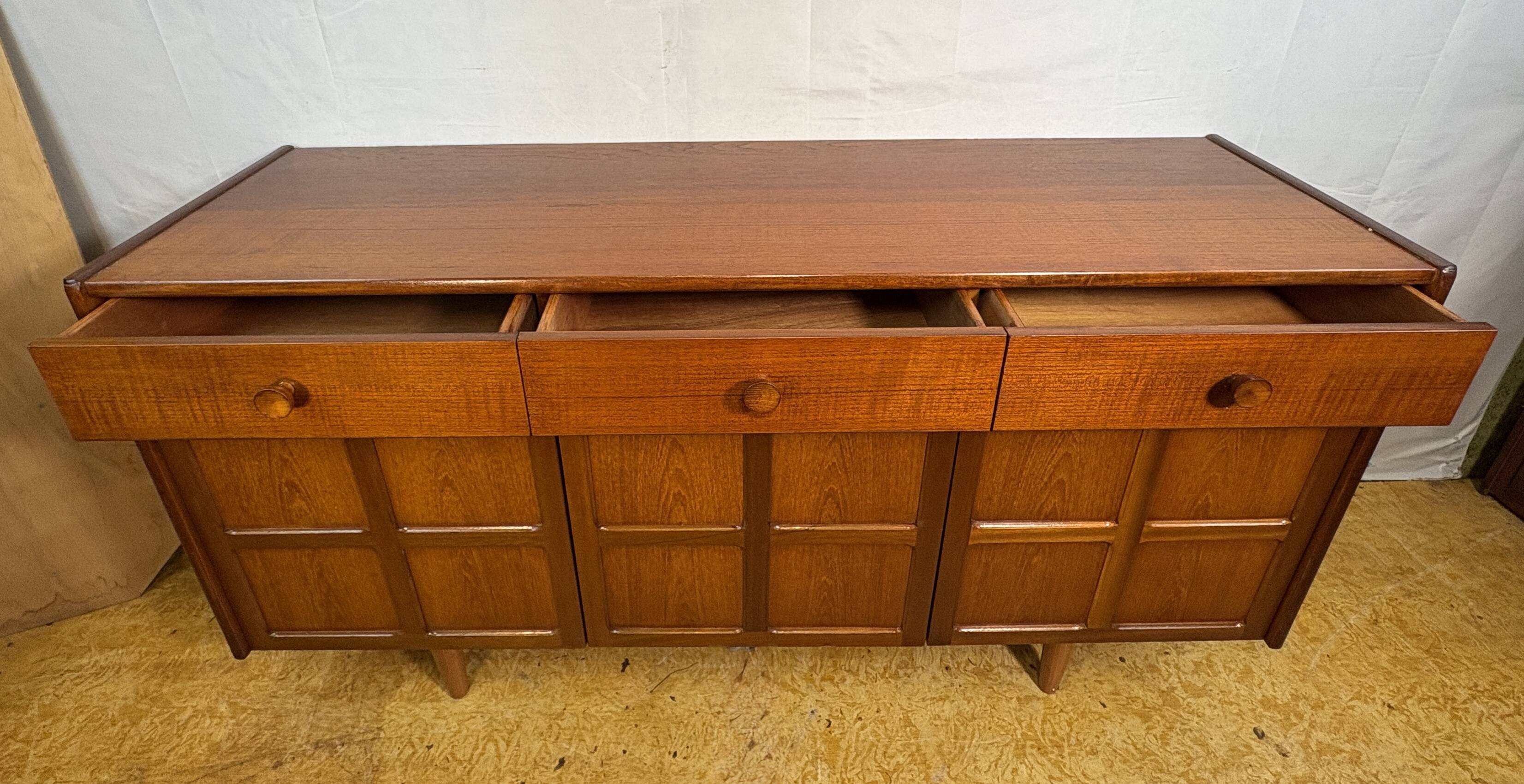 Mid Century Retro Teak Sideboard by Nathan Circa 1960-1970 Danish Design