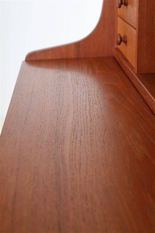 Tall mid-century teak secretary desk / Danish modern design / 1960s