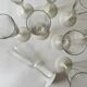 Set of 9 champagne glasses in glass and frosted opaline glass, France 1970