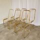 Set of 6 Vintage Gold Chrome Dining Chairs: Italian Mid-Century Design